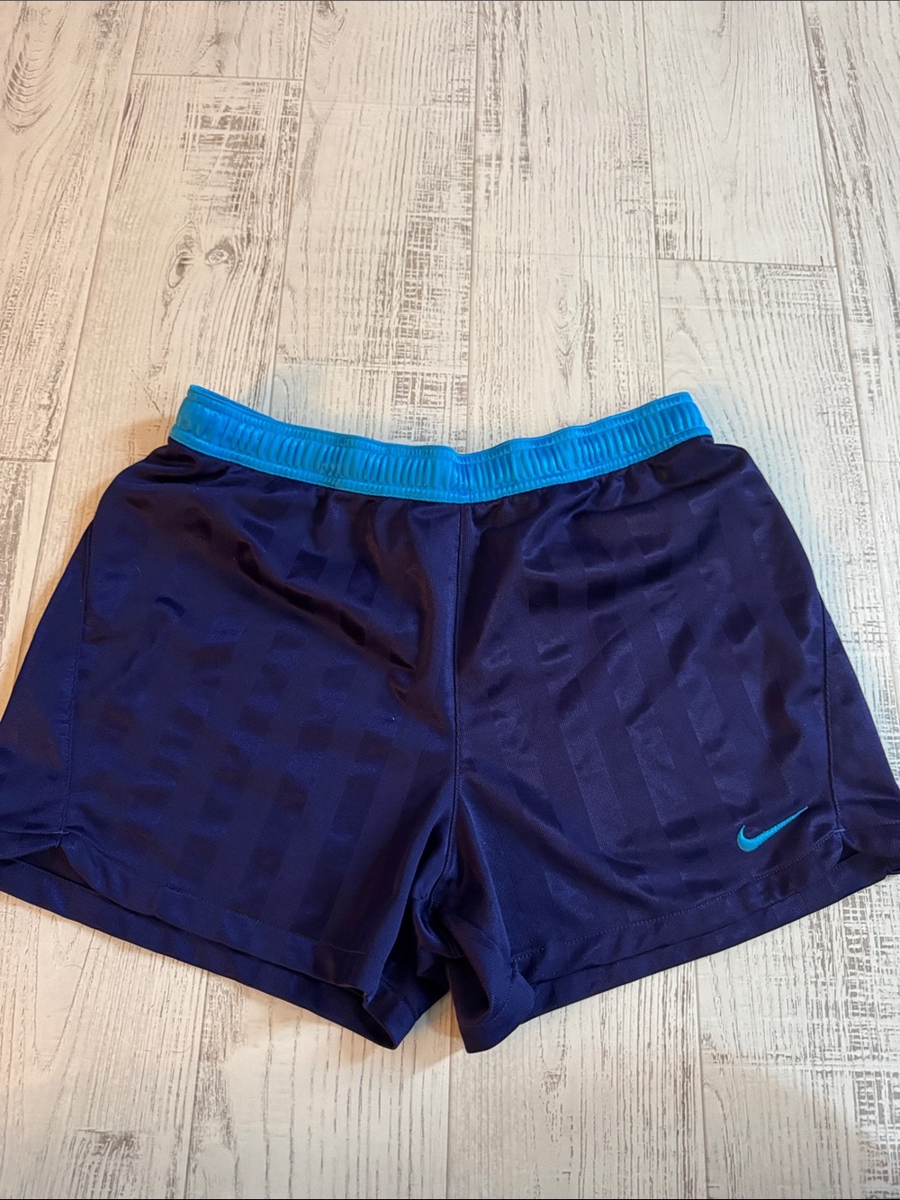 Nike Navy Shorts with Bright Teal Waistband